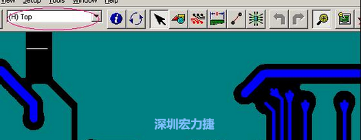 如果圖形像下圖一樣無法顯示鉆孔，只須圖（186）將紅色圈住的活動(dòng)層改為當(dāng)前顯示層即可。