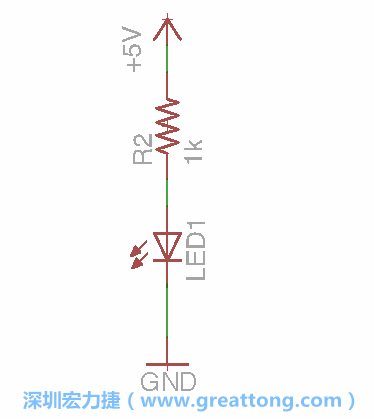 如圖所示放置一個(gè)開關(guān)（switch）、10K電阻器（10k resistor）和0.1μF的電容（0.1μF capacitor），并把開關(guān)的一端連到接地端上。